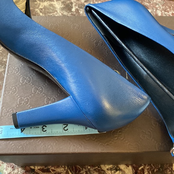 GUCCI blue leather pumps - Picture 4 of 5